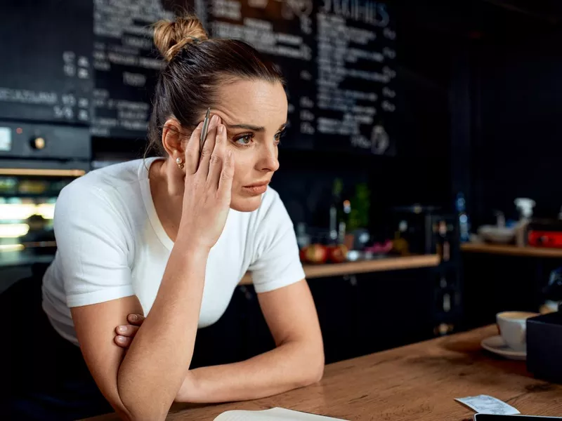 Unhappy employee at food service job