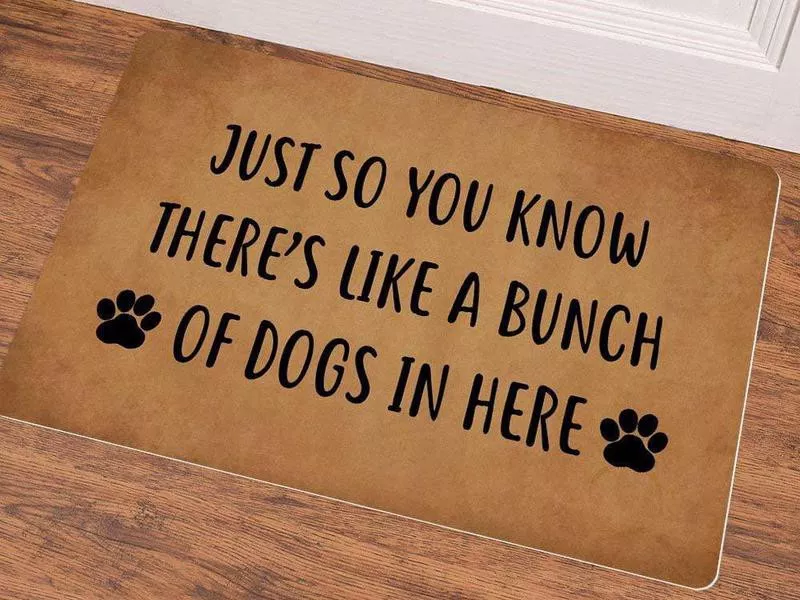 Funny dog doormat