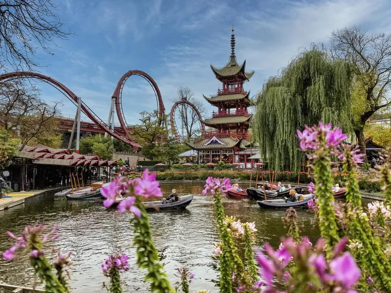 Tivoli gardens in Copenhagen, Denmark