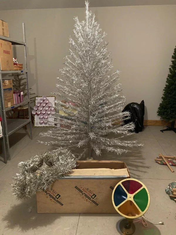 Old aluminum Christmas tree