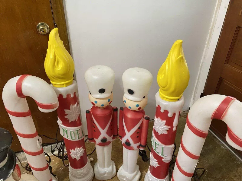 Vintage blow mold Christmas decoration set