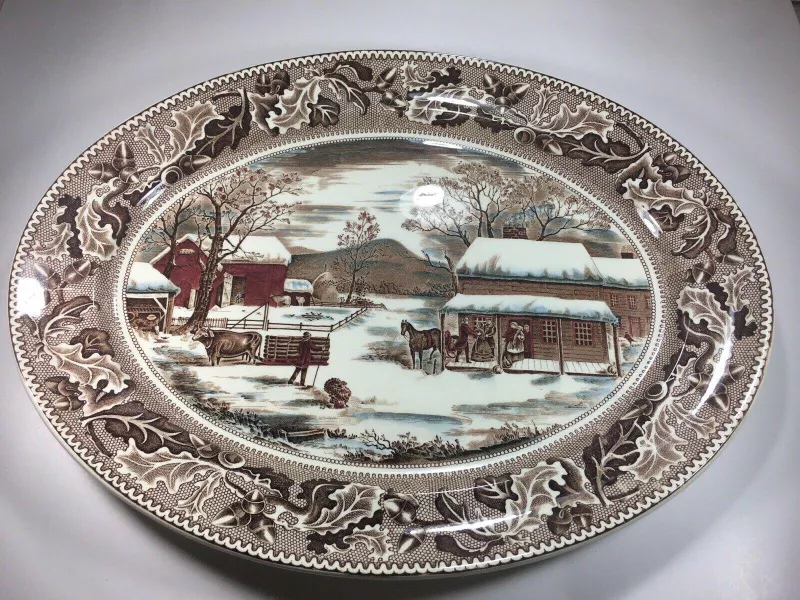 Vintage Johnson Brothers Home for Thanksgiving Platter