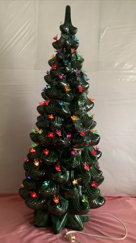 Green ceramic tree