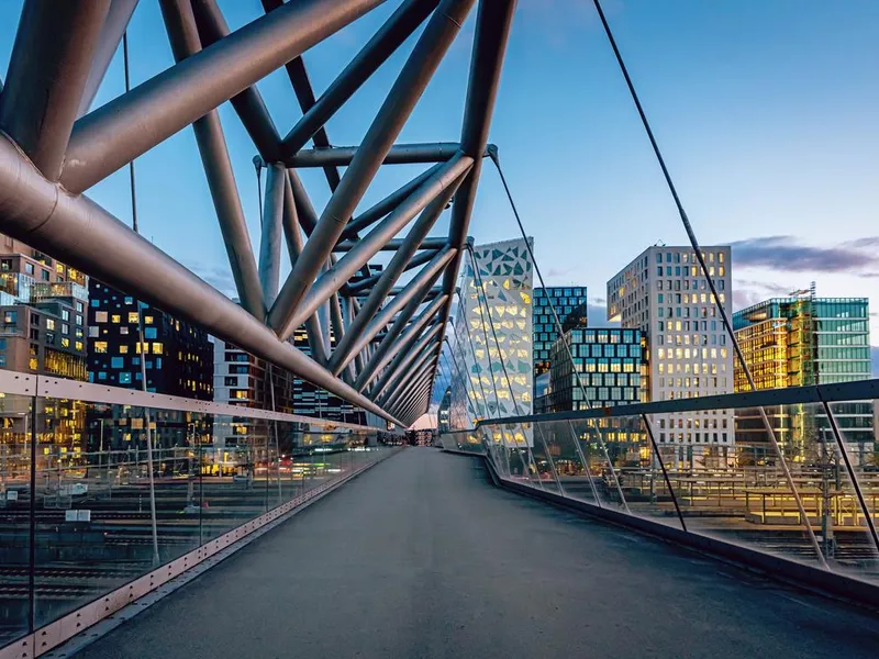 Modern skyline in Oslo, Norway