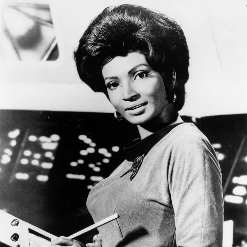 Nichelle Nichols as Lt. Uhura on Star Trek