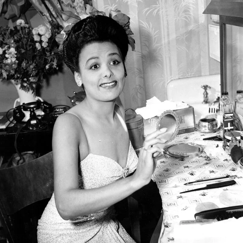 Lena Horne in her dressing room