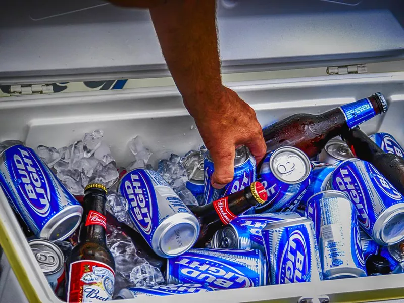 Bud Light in a cooler