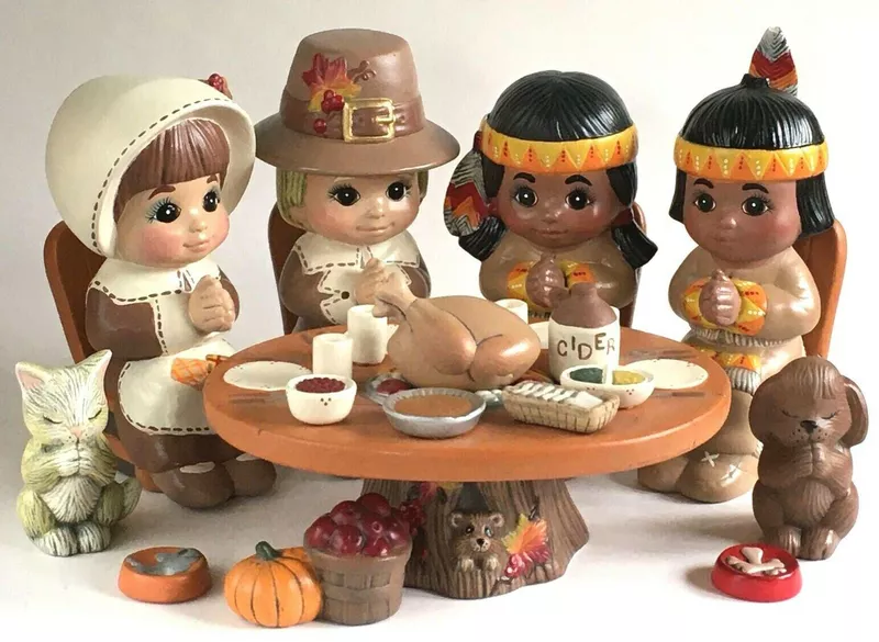 Ceramic Hand-Painted First Thanksgiving Set