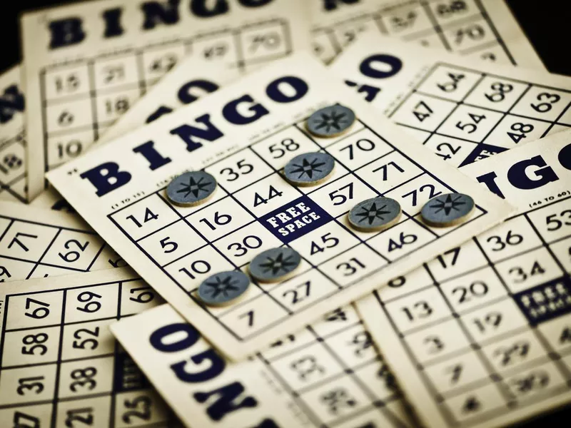 Vintage bingo cards and markers