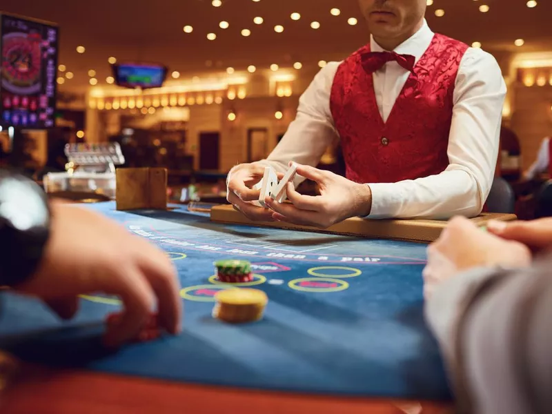 Card table in a casino