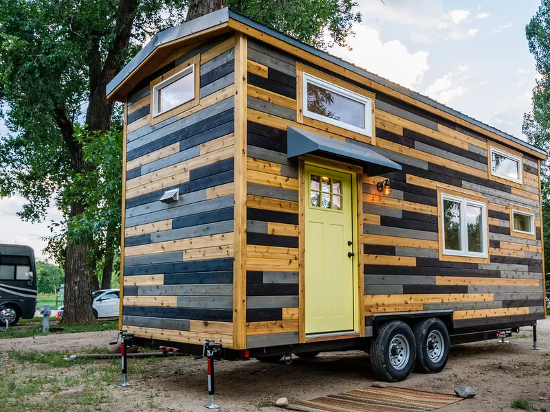 Curtis and April’s tiny house on wheels in Colorado