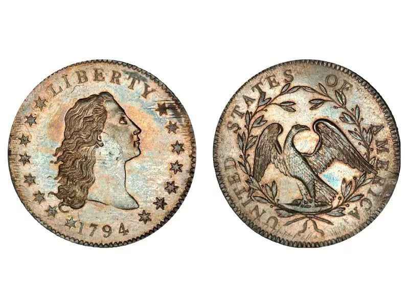 1794 flowing hair silver dollar