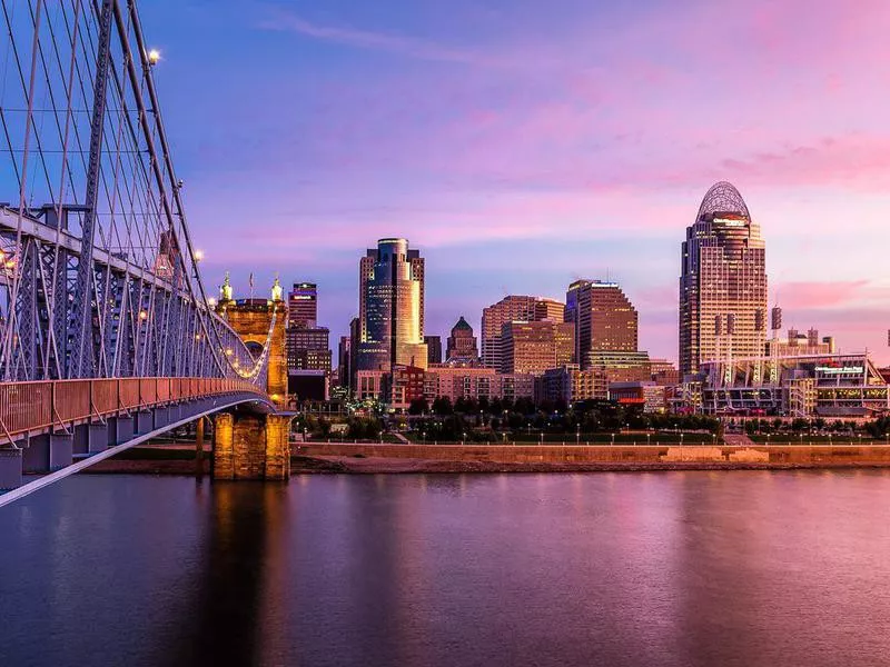 Cincinnati Skyline at sunset