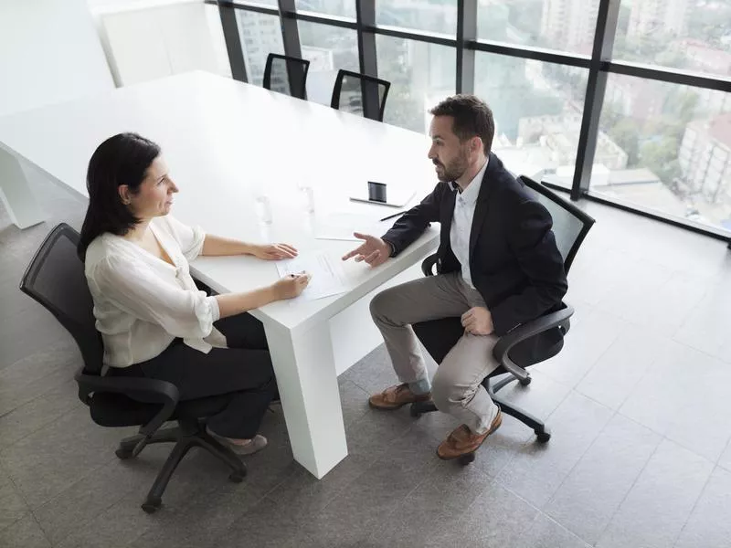 Talking in a conference room