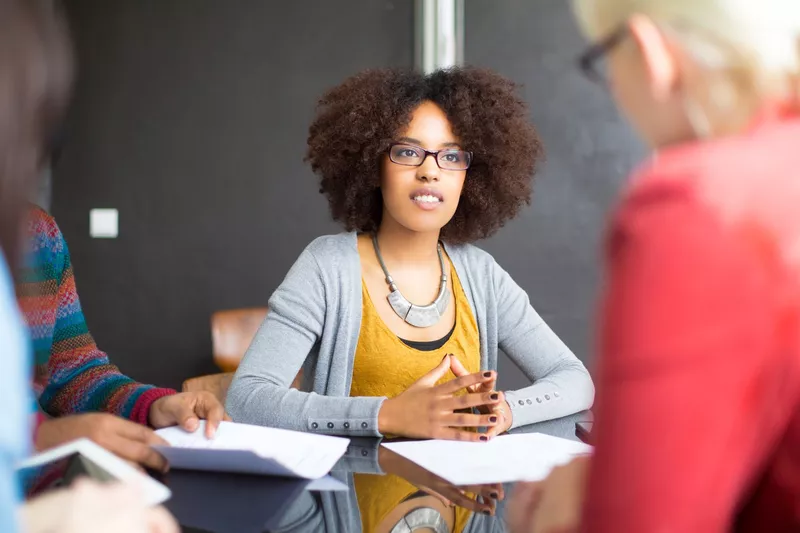 Businesswoman interviewing for a job