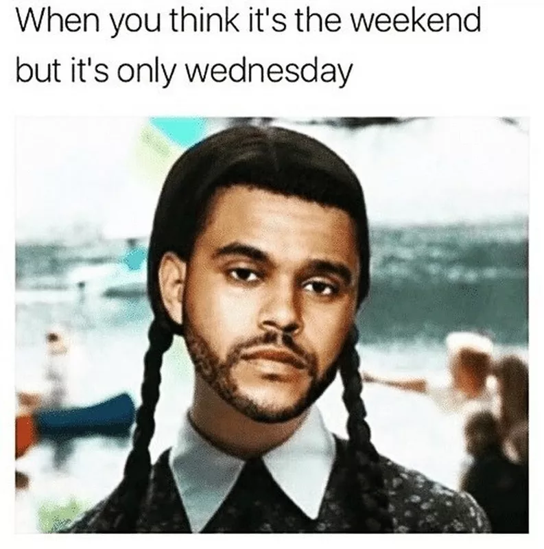 Wednesday Addams and the Weeknd meme