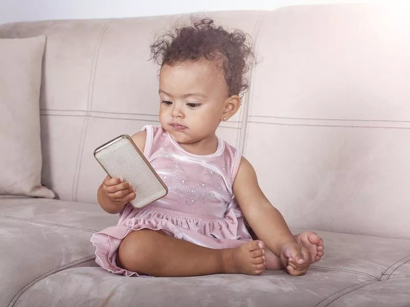 Baby with phone