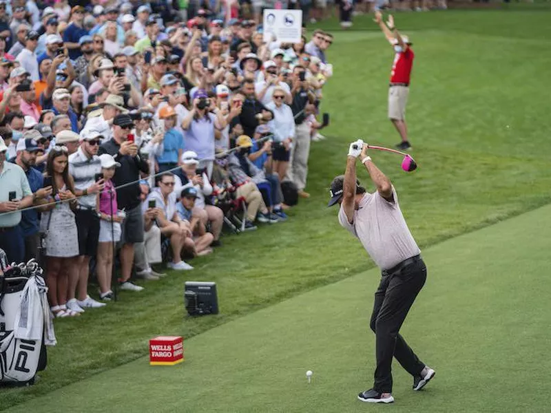 Bubba Watson tees off