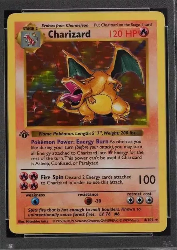 1999 Charizard First Edition Shadowless Pokemon card