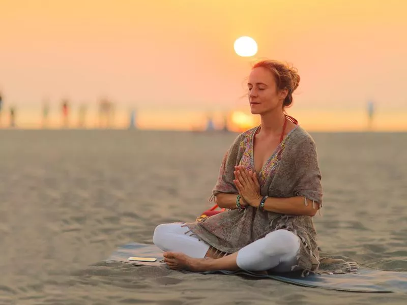 Woman practicing yoga