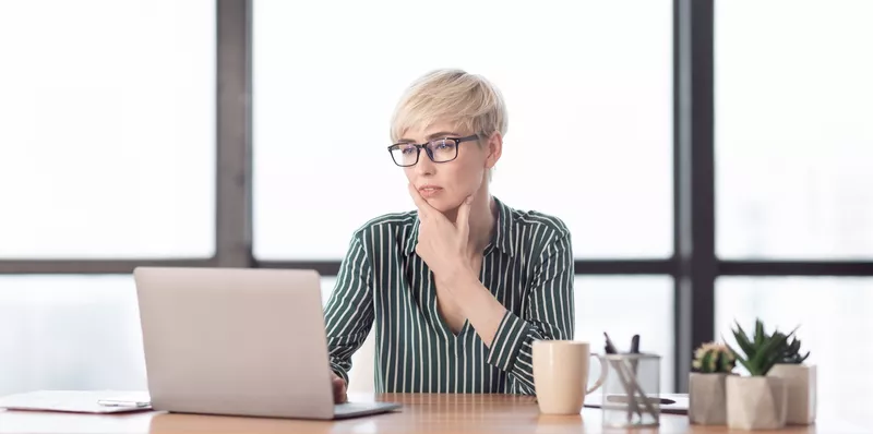 Woman at a laptop