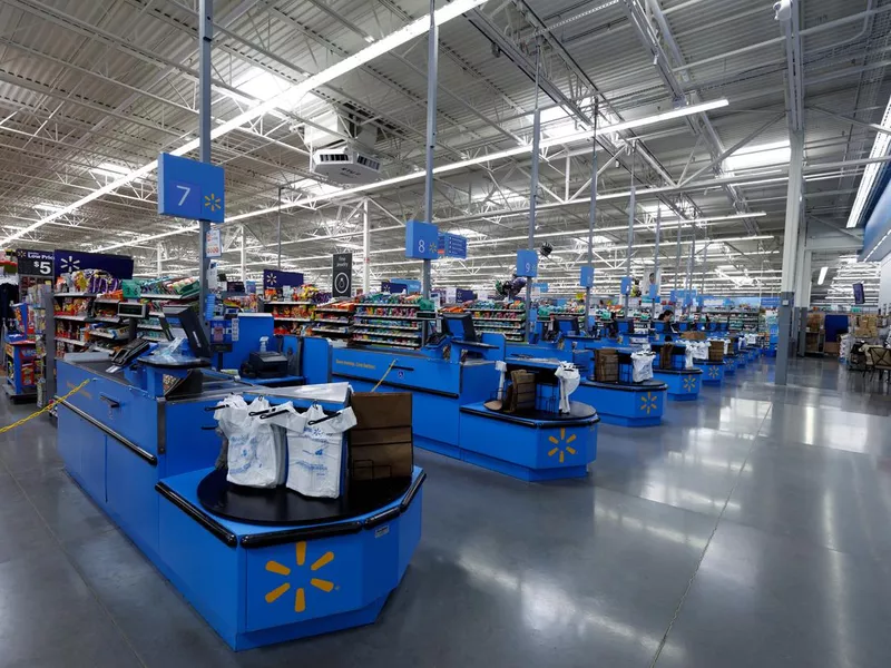 Walmart store interior in Portland, Oregon, USA