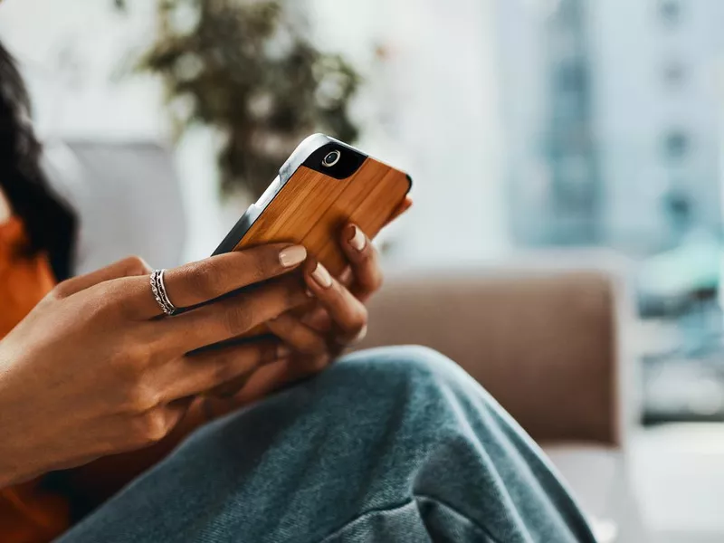 Woman looking at her phone