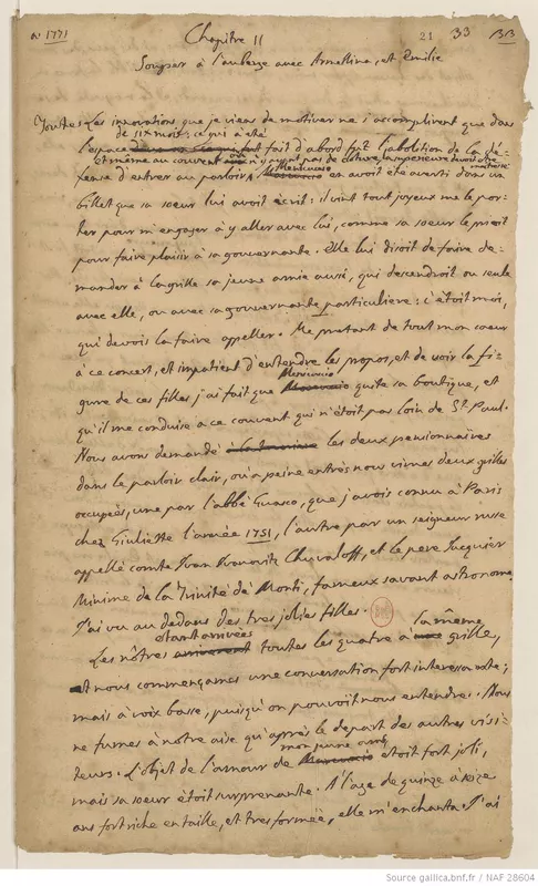 Casanova's manuscript