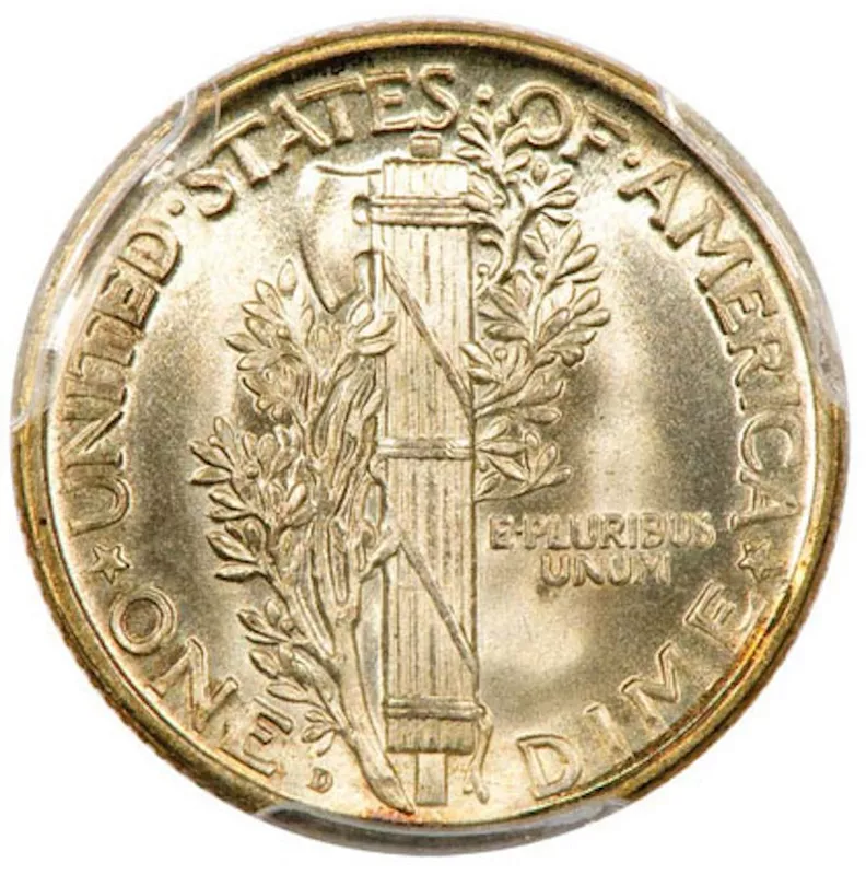 1918 D Full Band Mercury Dime