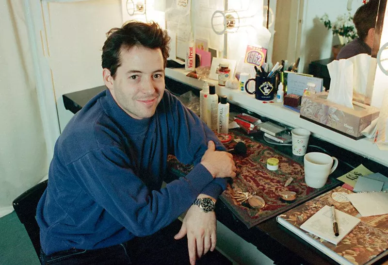 Actor Matthew Broderick is photographed backstage in his dressing room at New York's Richard Rodgers Theater, where is starring in the Broadway musical 