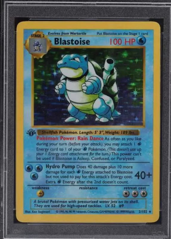 Shadowless Blastoise Pokemon base set