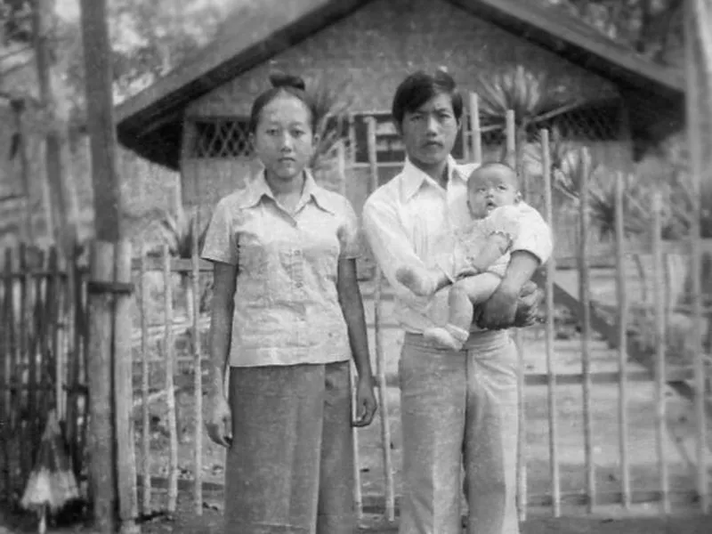 Annie Vang in a Hmong refugee camp in Thailand