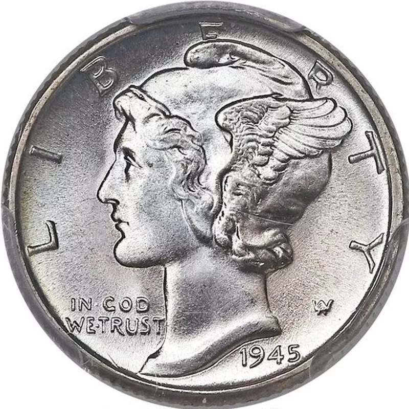 1945 Mercury Dime with Full Band