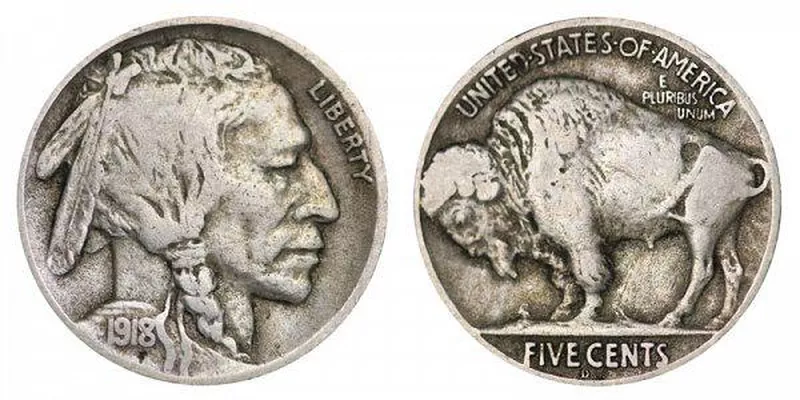 1918 D Buffalo Nickel