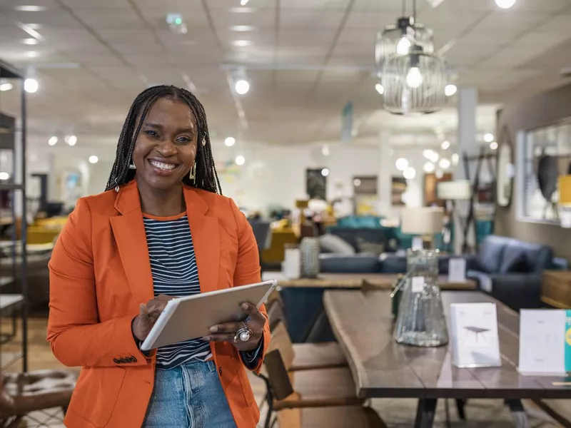 Woman working in retail