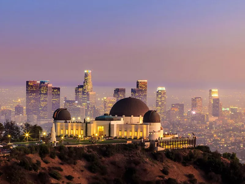 The Griffith Observatory and Los Angeles city skyline