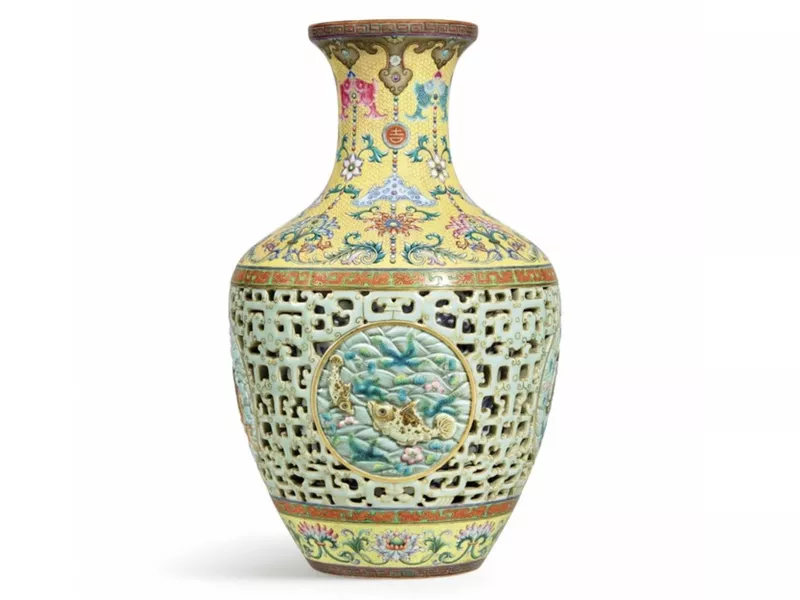 Chinese Yamanaka Reticulated Vase