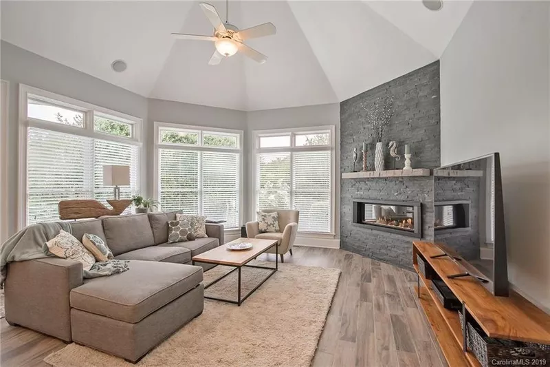 Living room with fireplace