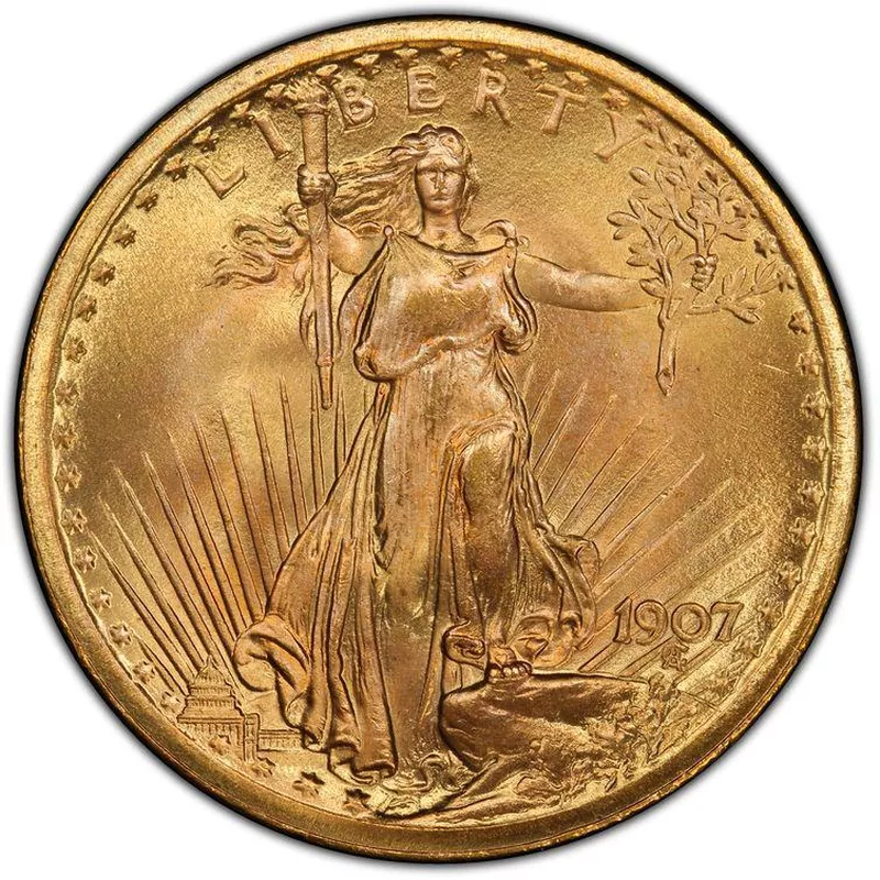 1907 Saint-Gaudens Gold Double Eagle Coin