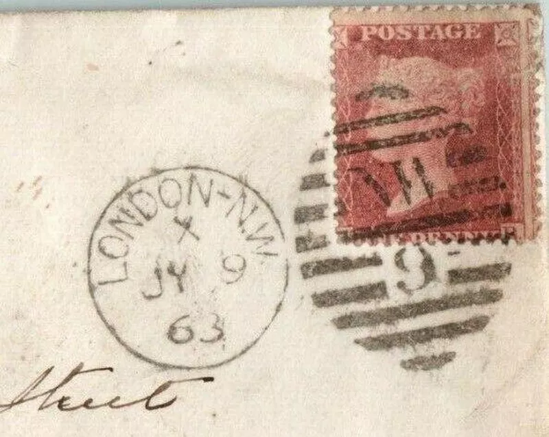 UK 1863 Penny Red Plate 77