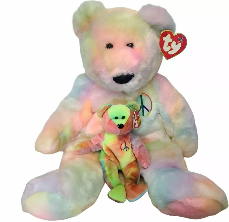 Large Peace Bear Beanie Baby