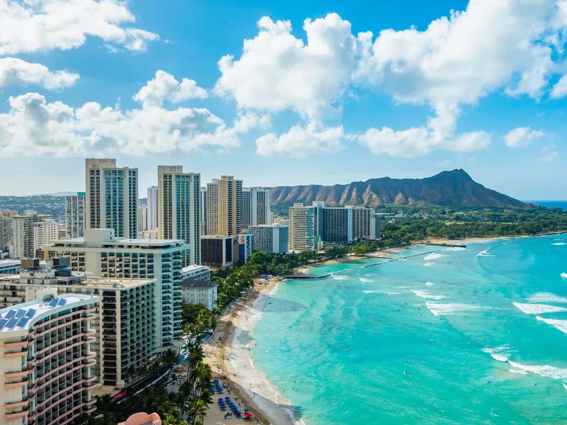 Waikiki Beach and Diamond Head Crater