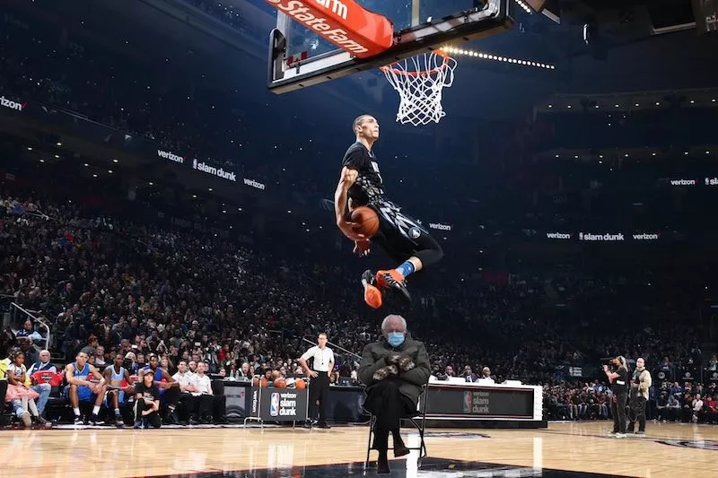 Bernie Sanders in NBA Slam Dunk Contest