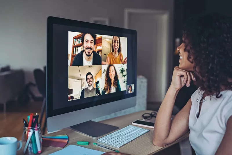 Woman on video conference