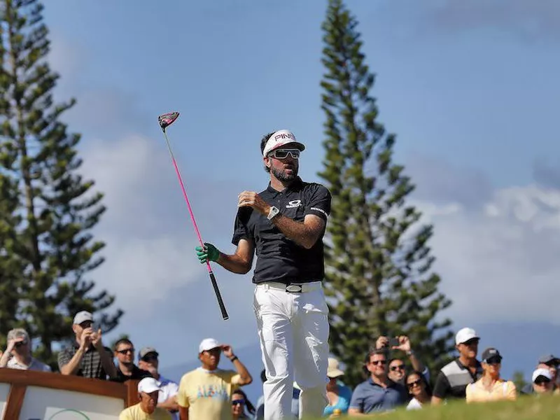 Bubba Watson watches his shot