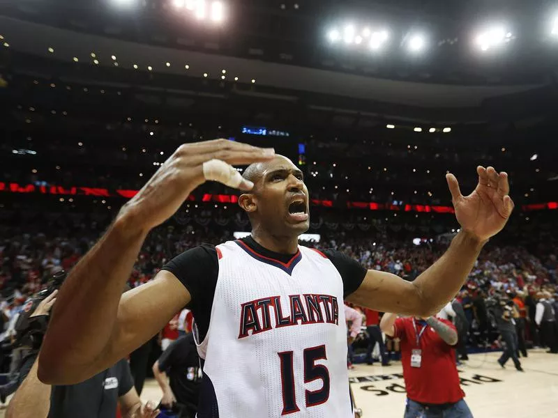 Atlanta Hawks Al Horford celebrates