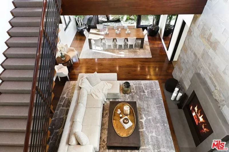 Aerial view of living room