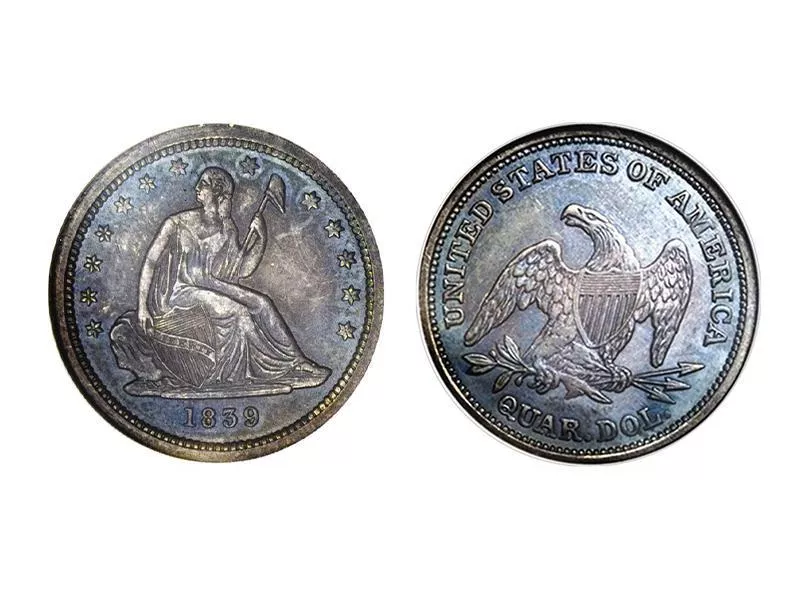 1839 Proof Seated Liberty Quarter