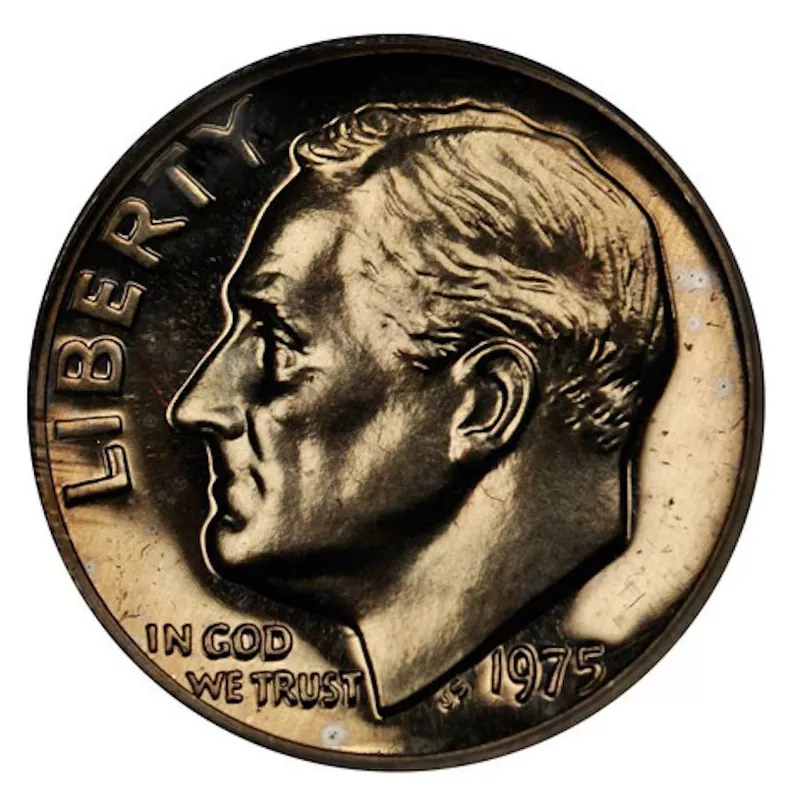 1975 No S Roosevelt Dime Prooff