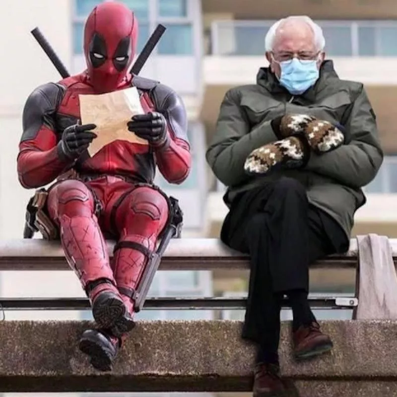 Bernie Sanders with Deadpool